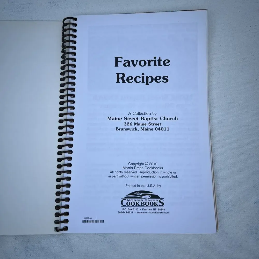 Local Maine Church Community Spiral Cookbook Small Town suppers recipes